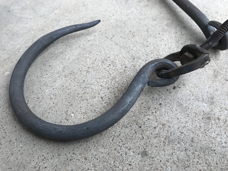 手工锻打连环钩臀沟铁钩子加粗长捅钩挂猪钩屠宰场屠夫专用挂肉钩