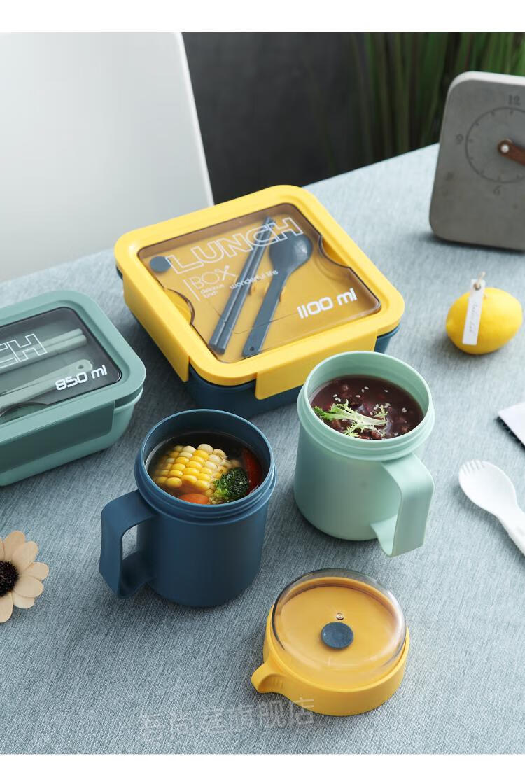 旅游便携式碗筷三件套 户外餐具饭盒旅行便携式可微波炉野外野餐露营