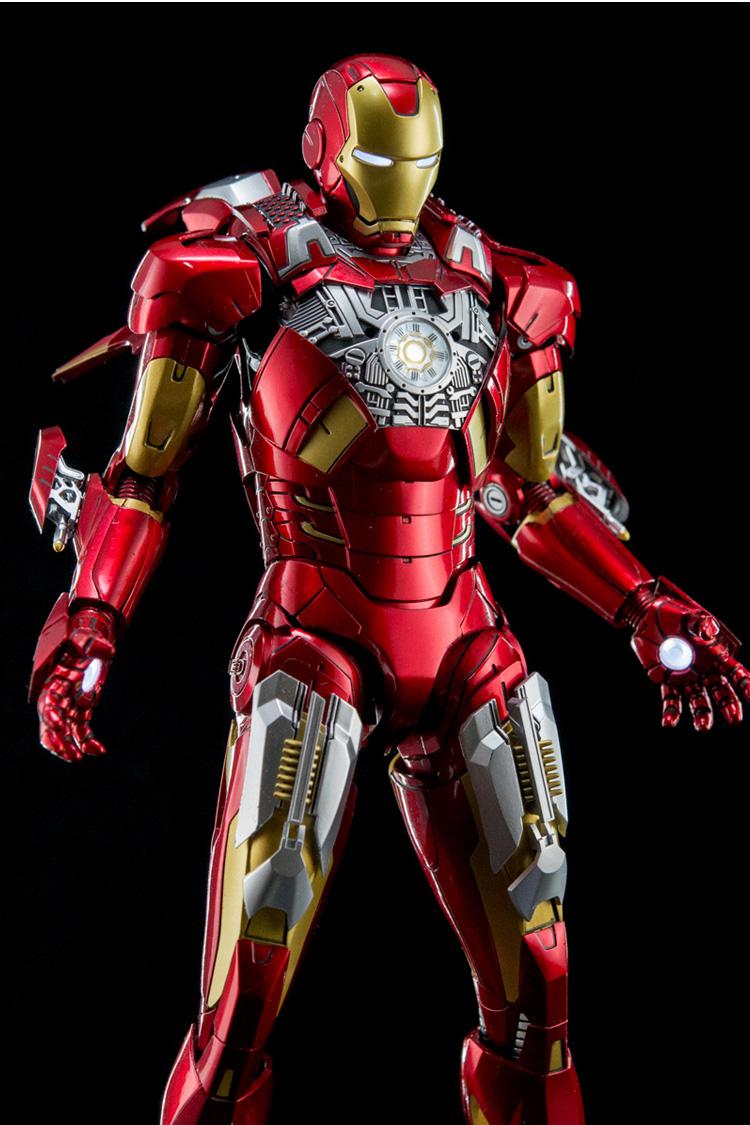 漫威kingarts钢铁侠1/9合金可动发光模型周边现货玩具 mk7钢铁侠