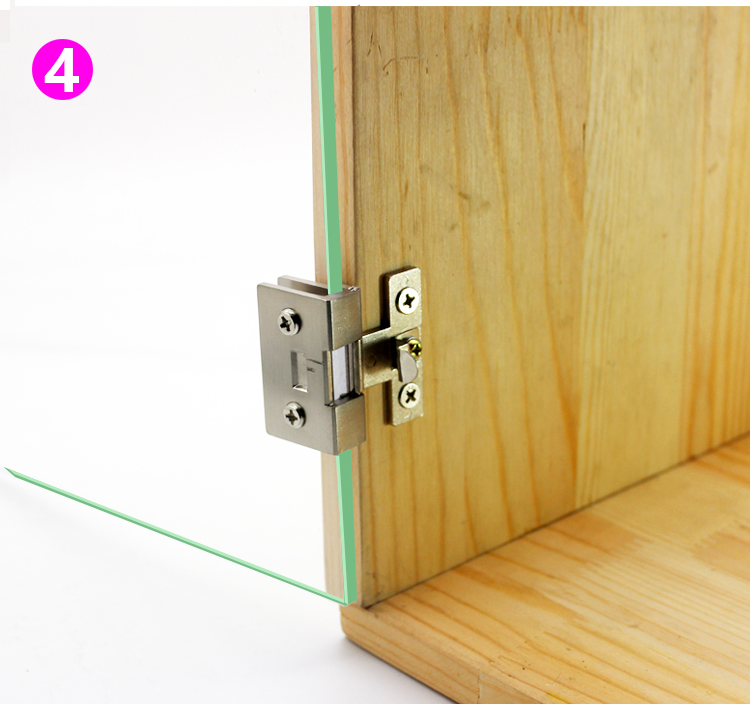 免开孔玻璃柜门配件展示柜陈列柜玻璃门合页酒柜蛋糕柜玻璃门铰链