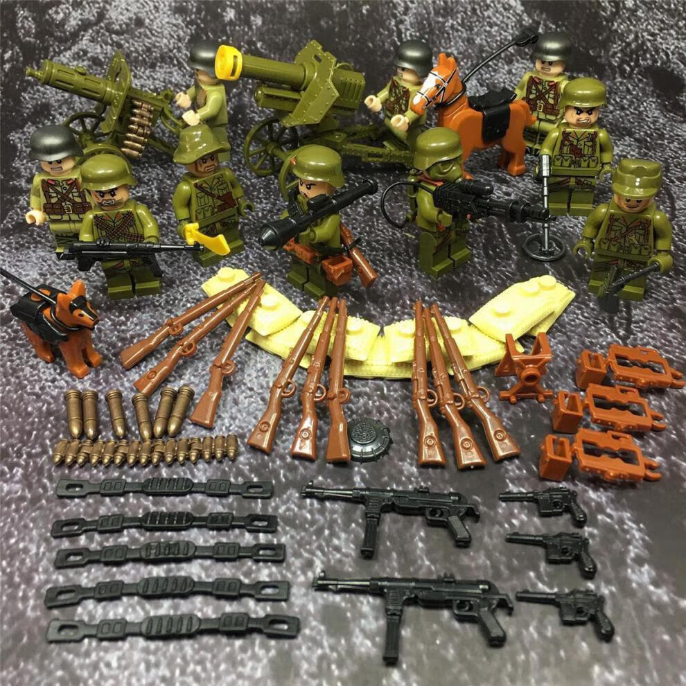乐高(lego)二战苏军士兵军事拼装积木人仔八路军国军拼插打仗的玩具