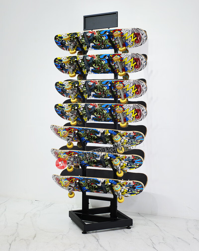 架体育用品展示架双面挂滑板货架儿童活力板展示架滑雪板收纳架陈列