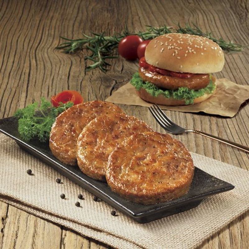 青岛正大黑胡椒味上品牛肉饼1000克速冻生制汉堡饼含鸡肉上品牛肉饼2