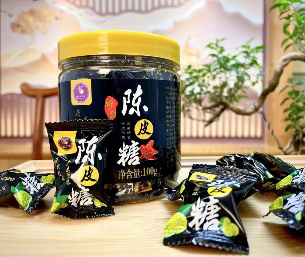 张老伯陈皮糖润喉糖 100克/罐(广东特色零食) 一罐【图片 价格 品牌