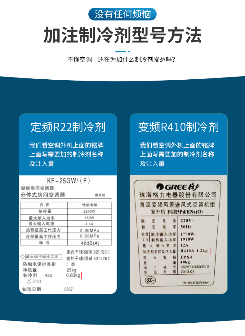 飞源牌r22制冷液氟利昂制冷剂家用雪种加氟工具套装r32飞源牌r22净重