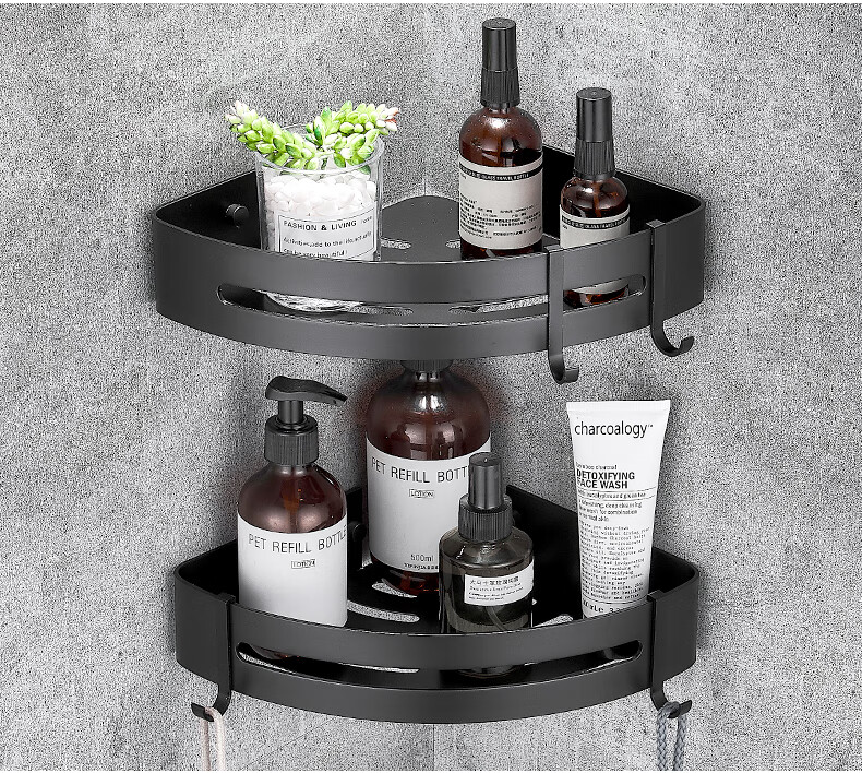 淋浴房放洗发水沐浴露架子挂卫生间洗手间浴室置物架免打孔长方形三角