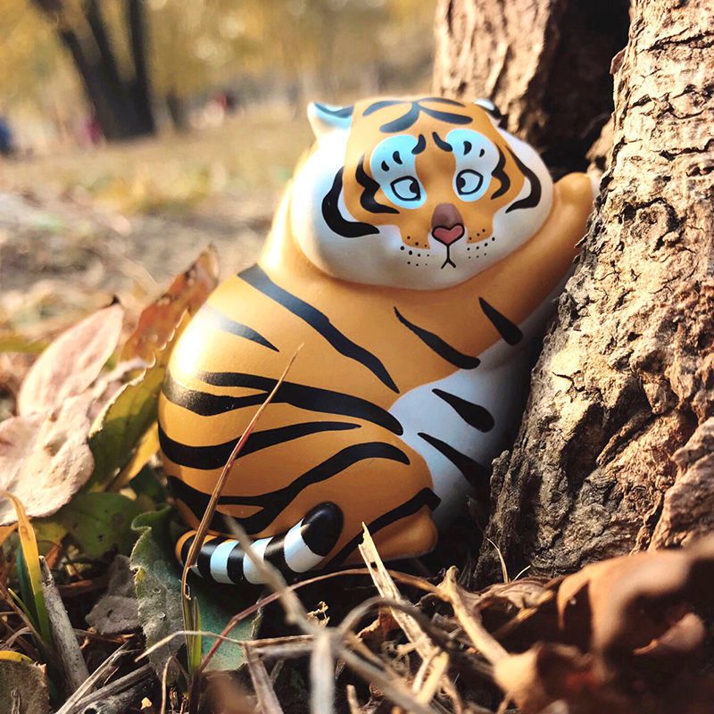 胖虎盲盒现货空想造物不二马大叔迷你公仔表情包小老虎摆件 胖虎哼