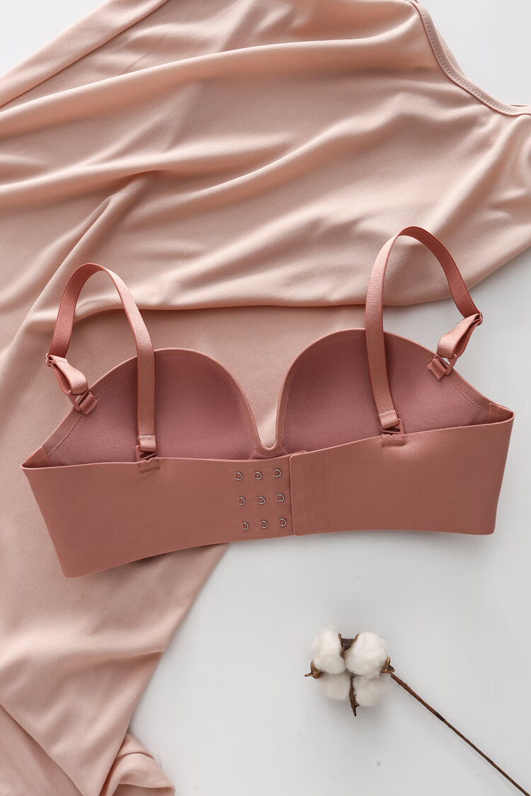 日本半杯文胸加厚舒适聚拢无痕无钢圈二分之一杯光面小胸内衣女 肤色