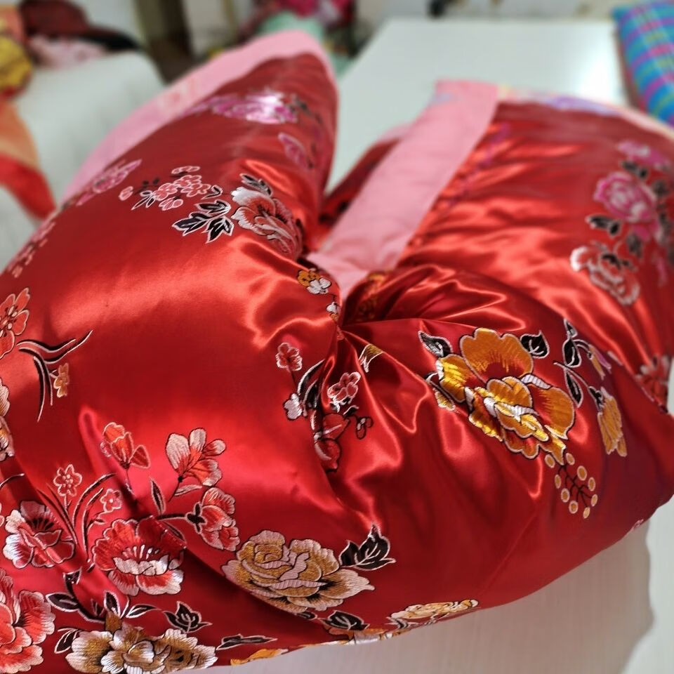 恒源祥新疆棉花杭州缎子丝绸棉被传统宫廷风加厚保暖冬季被芯被子 8斤