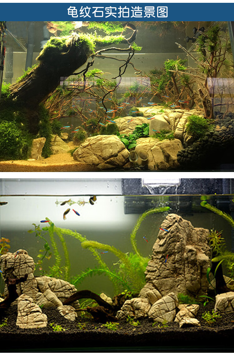 鱼缸造景石酸洗青龙石假山水草缸装饰石头松皮石天然原石大块小块红