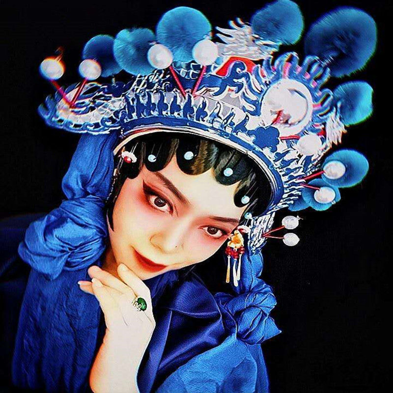 戏曲头饰帽花木兰戏曲用品武生京剧头饰小列子头盔秧歌