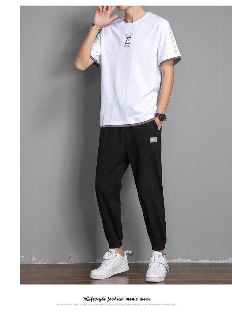 衫逸嘉短袖男夏季2022新款潮男生搭配一套帅气休闲夏装冰丝衣服免搭两