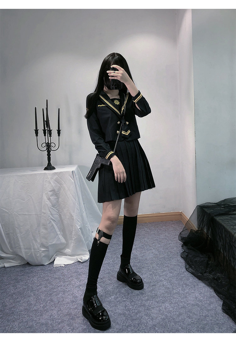 【学院jk制服】火枪手jk制服裙黑暗系学生学院风水手服套装jk制服暗黑