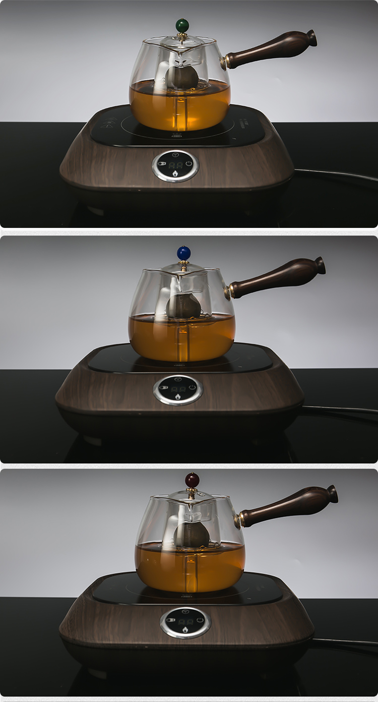 容山堂养生壶玻璃煮茶器小青柑泡茶器加厚耐高温普洱过滤泡茶壶侧把玉