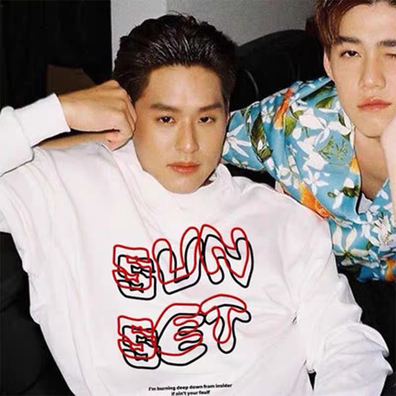 bkpp同款以你的心诠释我的爱bkpp泰国周边衣服情侣装 连帽薄款/白色