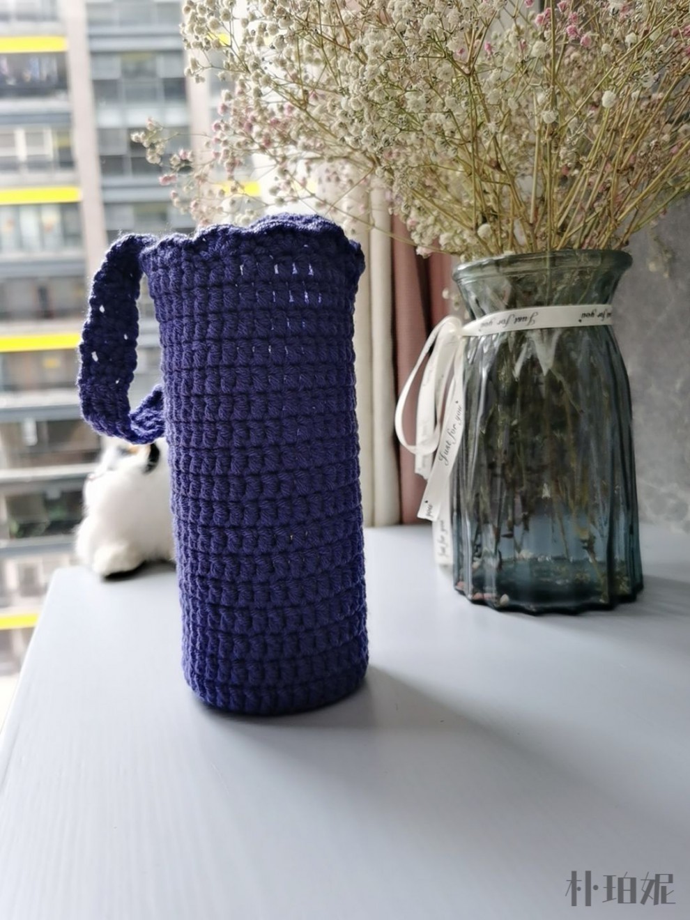 水杯套保温杯套手工毛线编织diy制作防烫卡通杯子套勾钩针成品jy红色