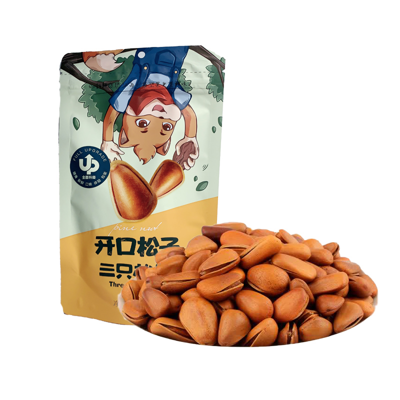 三只松鼠开口松子160g3袋休闲孕妇零食坚果炒货东北口味手剥小吃185g2