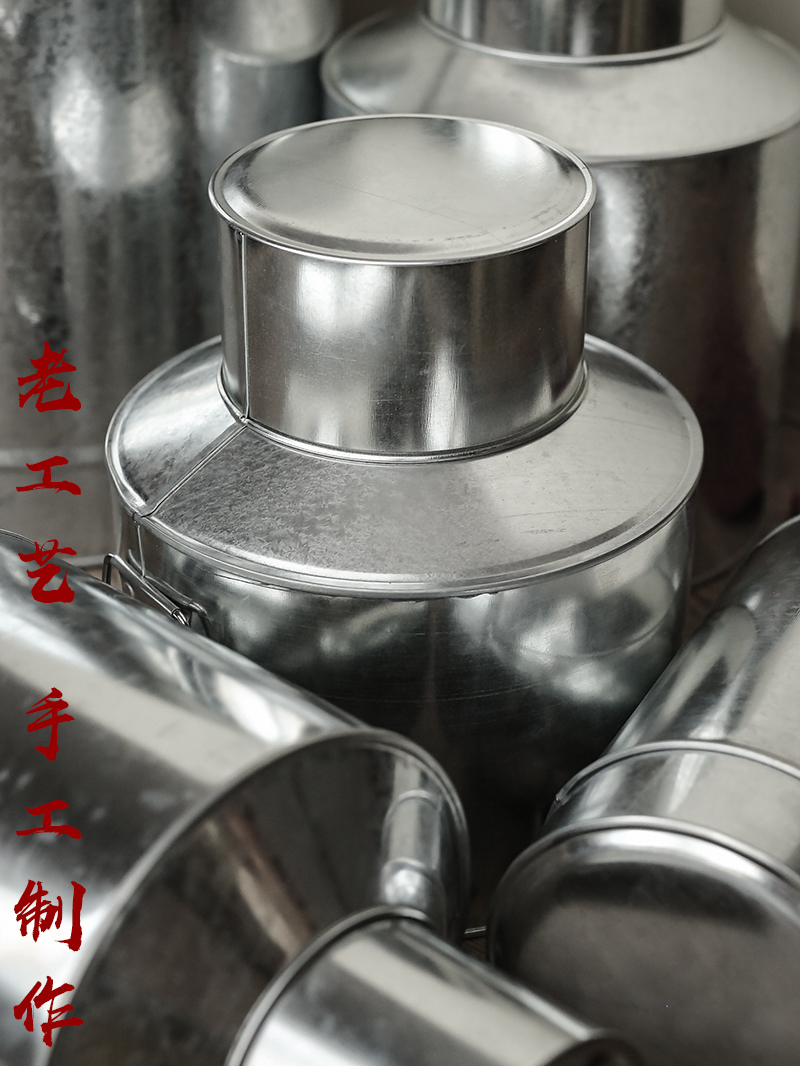 白铁皮茶叶罐 马口铁皮罐老茶罐茶桶 茶米罐潮州传统手工单丛茶罐 大
