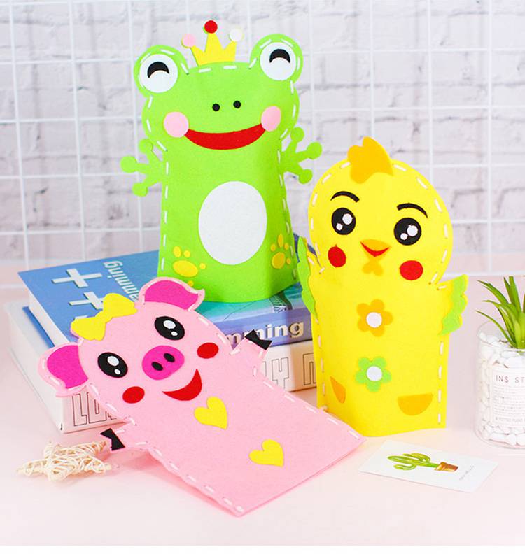 不织布动物手偶新年手偶diy材料包虎年手工可张嘴幼儿园无纺布不织布