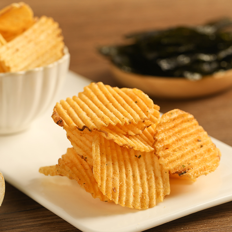 印尼零食calbee卡乐比波塔比碳烤海苔咸蛋味大波浪土豆薯片咸蛋味两袋