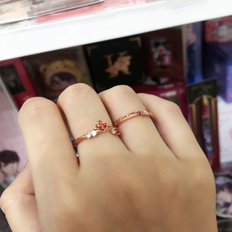 恋与制作人戒指恋与制作人叠纸李泽言戒指s925女生日主题套戒玫瑰开口