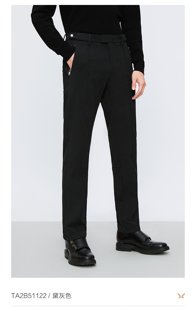 【花纱加厚】九牧王男裤西裤男 2022冬季新款垂感保暖舒适休闲长裤子