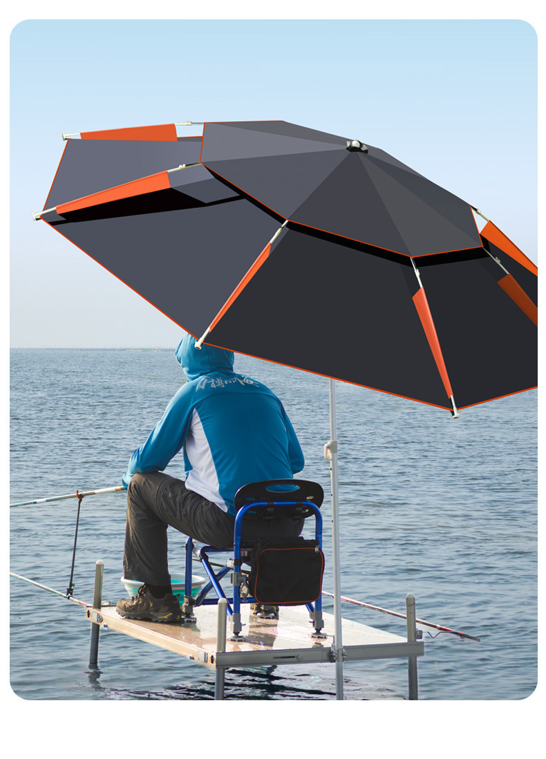 钓鱼伞大钓伞加厚加固黑胶防晒防暴雨万向折叠防雨户外钓伞遮阳防晒