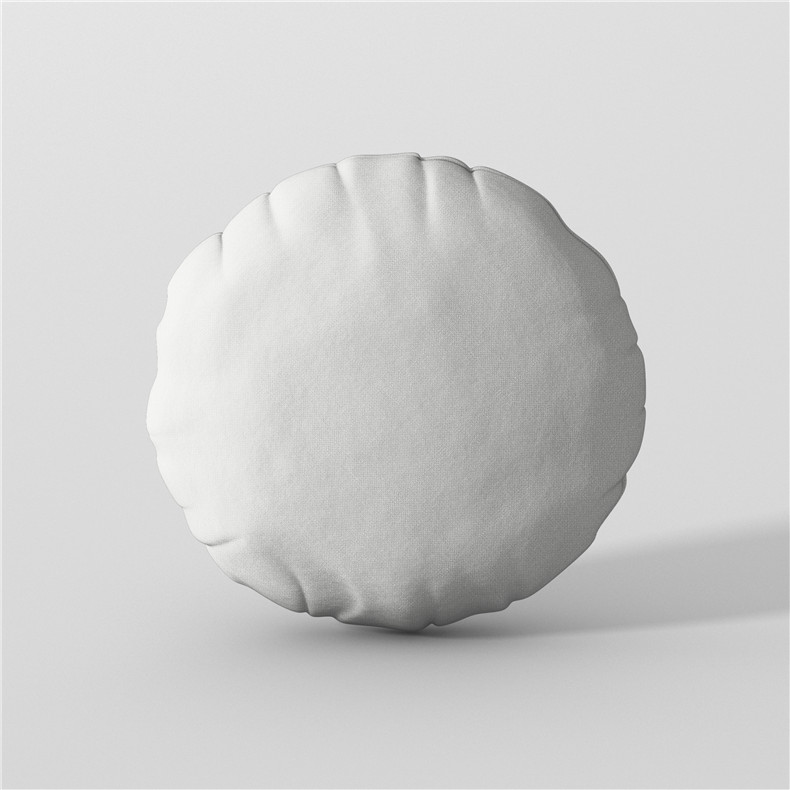 定做棉麻纯色圆形枕头圆抱枕枕芯靠枕靠垫小圆枕头 灰色 40*40有芯2件