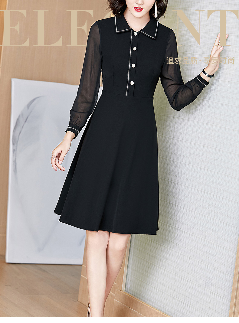 larrenfitty轻奢女装品牌白色蕾丝拼接雪纺连衣裙女2022新款夏名媛