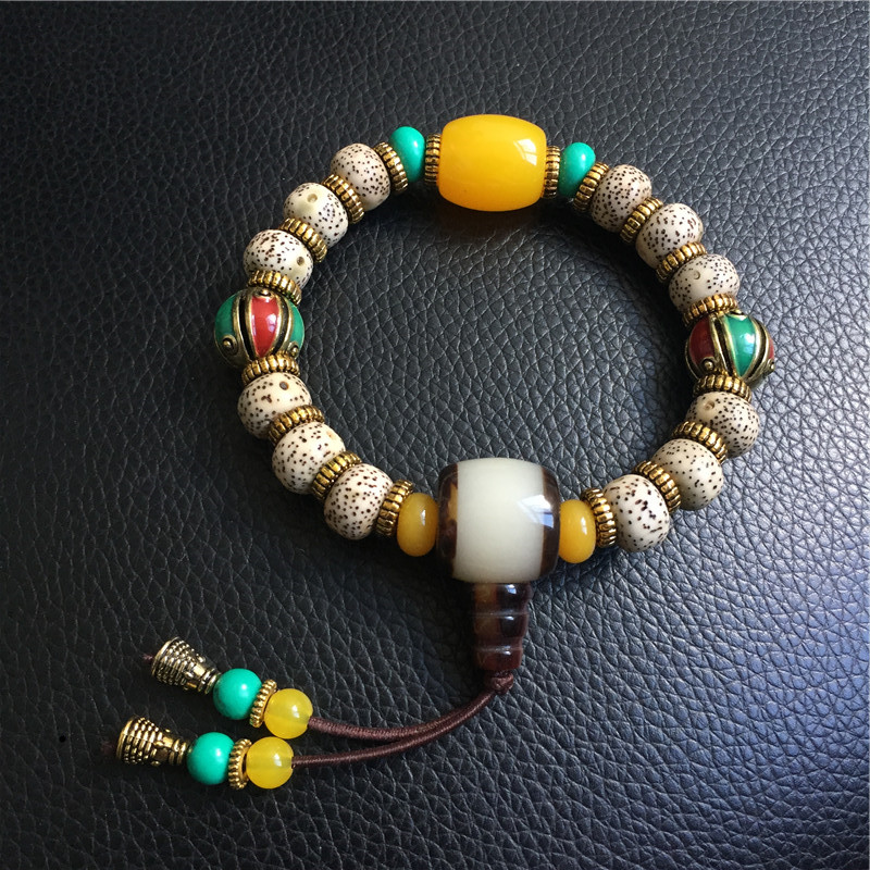 星月菩提念珠手串藏式星月菩提手工特色民族风手串