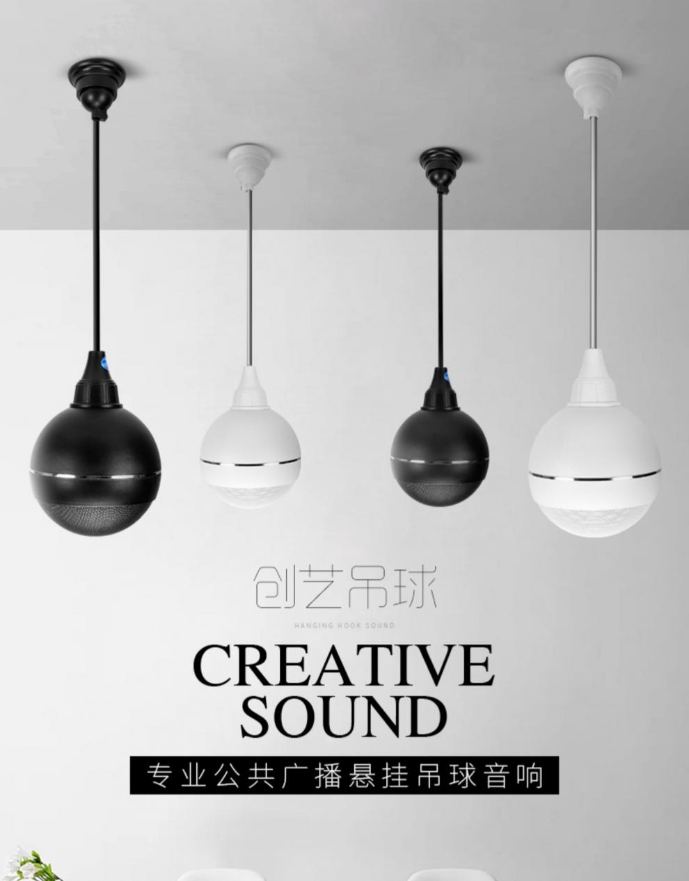 先科s5无线蓝牙吊球音响悬挂式套装吸顶吊顶式音箱天花室内商场店铺