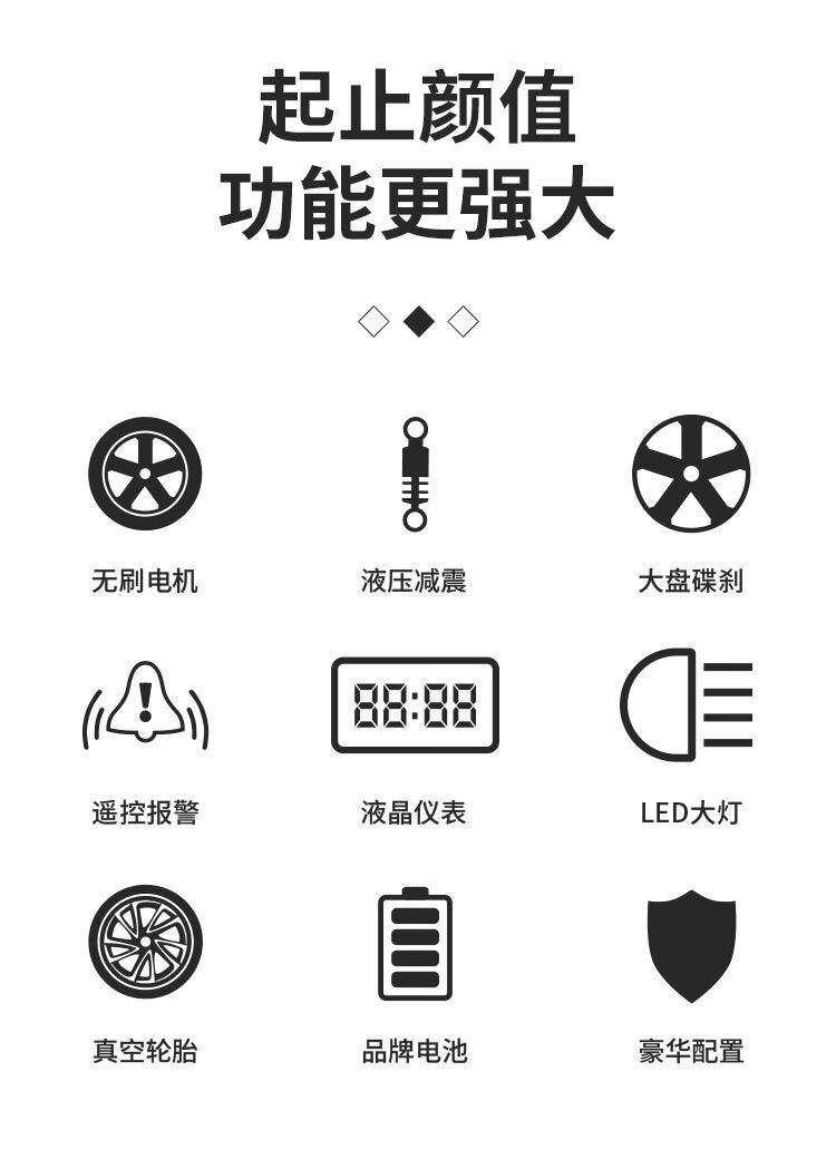 全新款电动车电瓶车雅迪同款60v72v成人男女外卖锂电动摩托踏板车白分