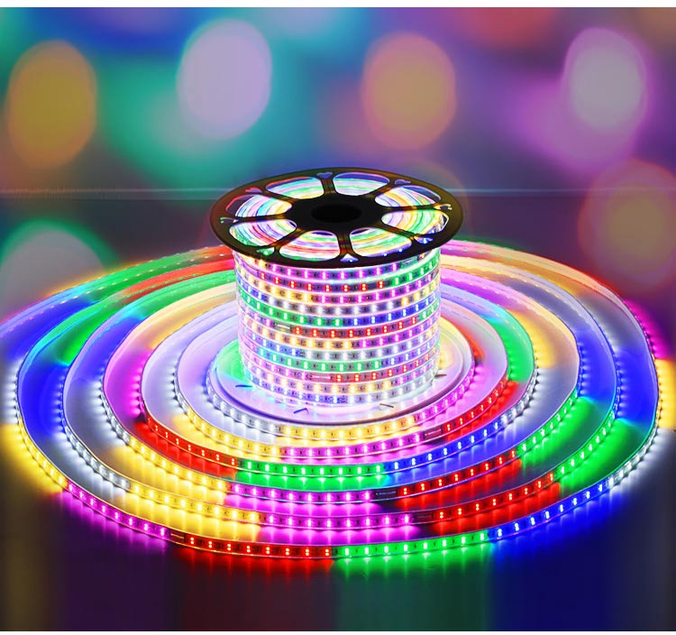 跑马灯带led七彩变色户外门头防水室外闪光三色招牌霓虹彩灯带条15米