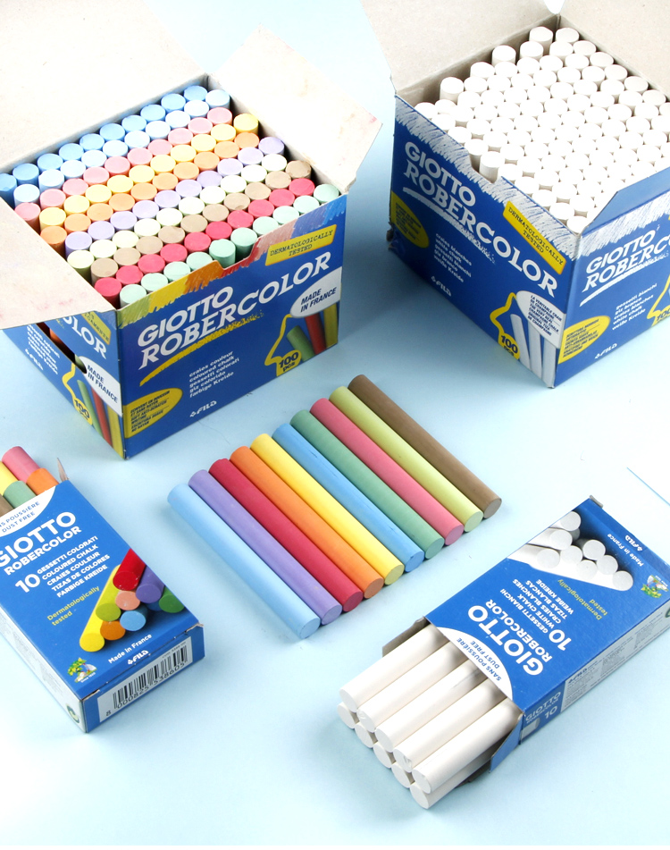 意大利giotto齐多彩色粉笔安全无尘粉笔10支装多色儿童家用教学用黑板