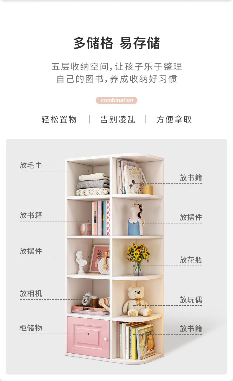 飘窗置物架带门阳台收纳家用卧室置物架窗台飘窗放东西储物架 暖白柜门右款120cm