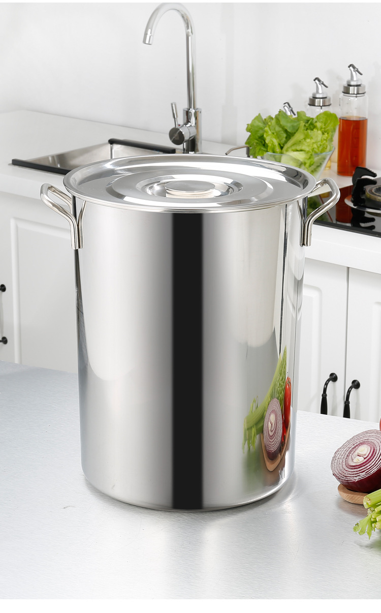 304不锈钢桶双耳带盖汤桶耐用大容量食堂储水桶饭堂商用汤锅桶304系列