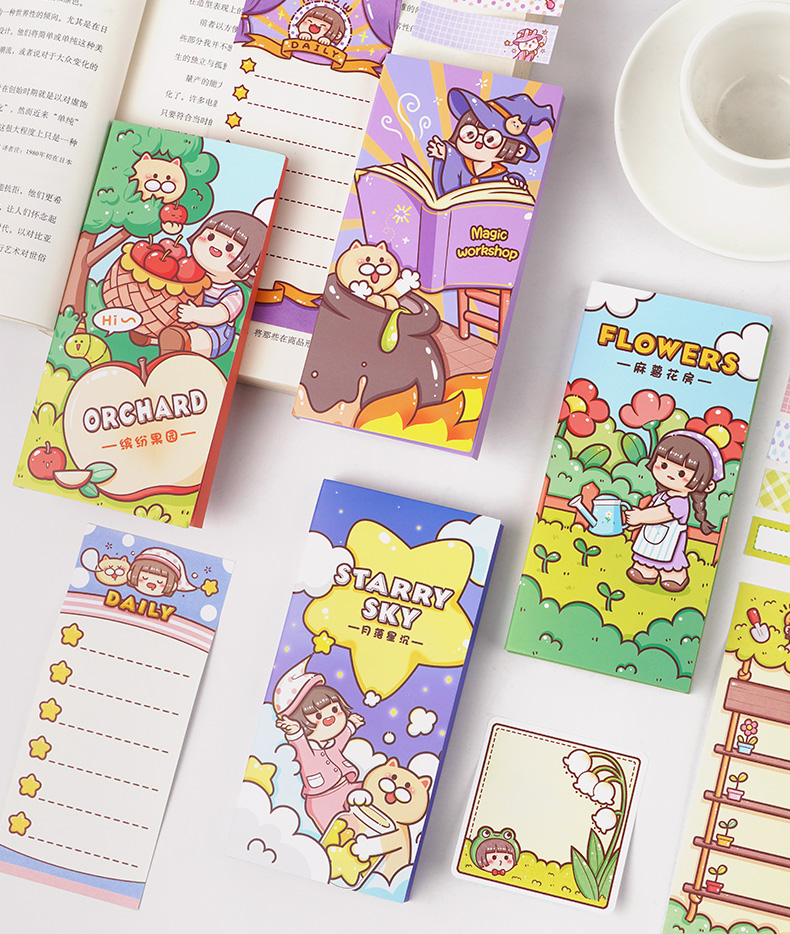 小麻薯便签折叠异形便利贴少女心卡通可爱留言记事手帐装饰素材贴解忧