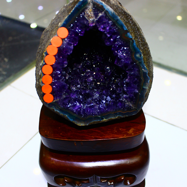 天然紫晶洞石聚宝盆紫水晶洞紫晶洞乌拉圭钱袋子原石摆件黑色41公斤