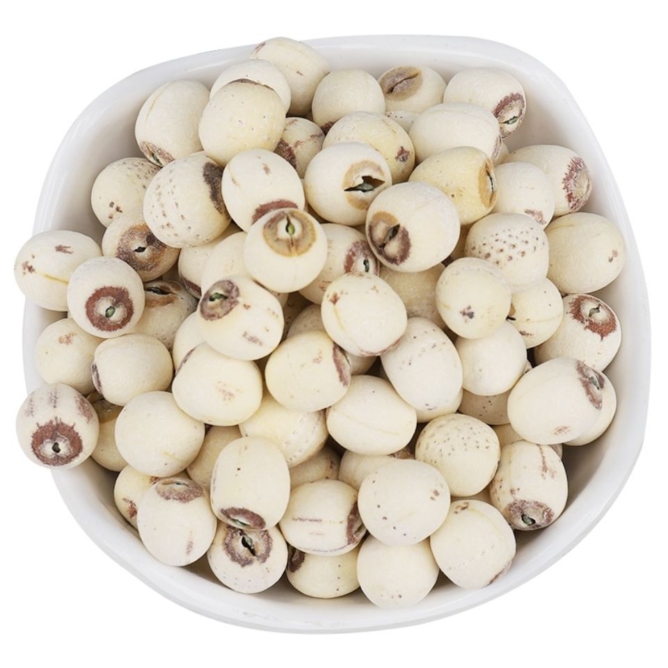 带芯莲子干货特级 野生莲子 新鲜磨皮去芯白莲子红莲子 带芯莲子250克