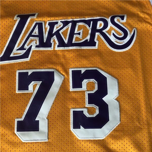 滕讯体育湖人队 73号 罗德曼 复古黄色 网眼球衣 湖人73号黄 s【图片