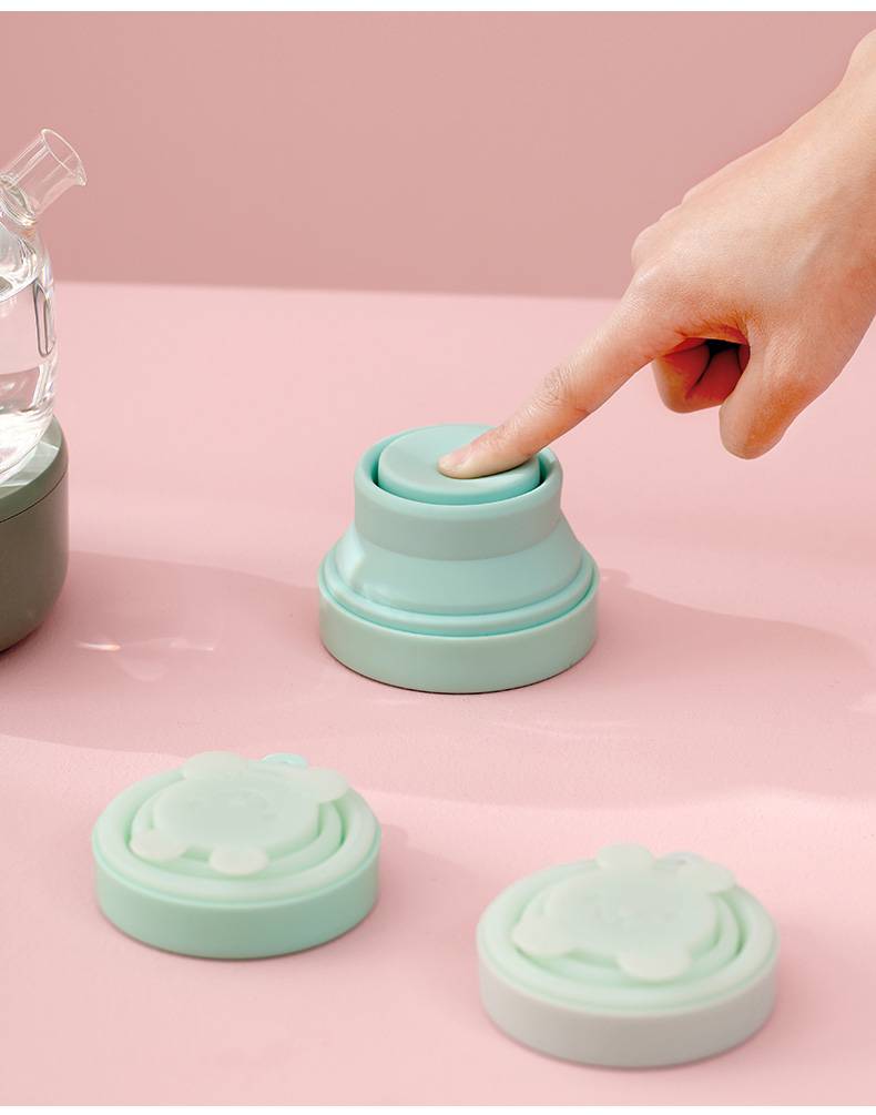 硅胶可折叠伸缩杯子fasola硅胶折叠水杯户外便携式可伸缩折叠学生可爱