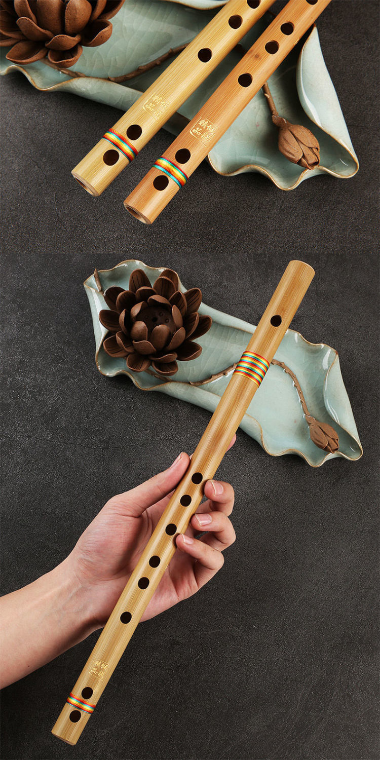 竹韵短笛 迷你短笛无膜孔横笛学生入门竹笛初学者学生成人乐器女随身