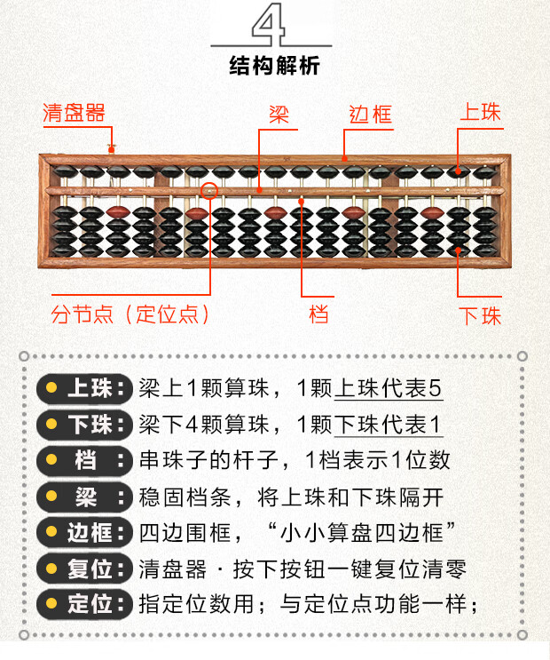 腾亿优品算盘会计专用学生17档木质珠心算多功能银行财务大学生用红木
