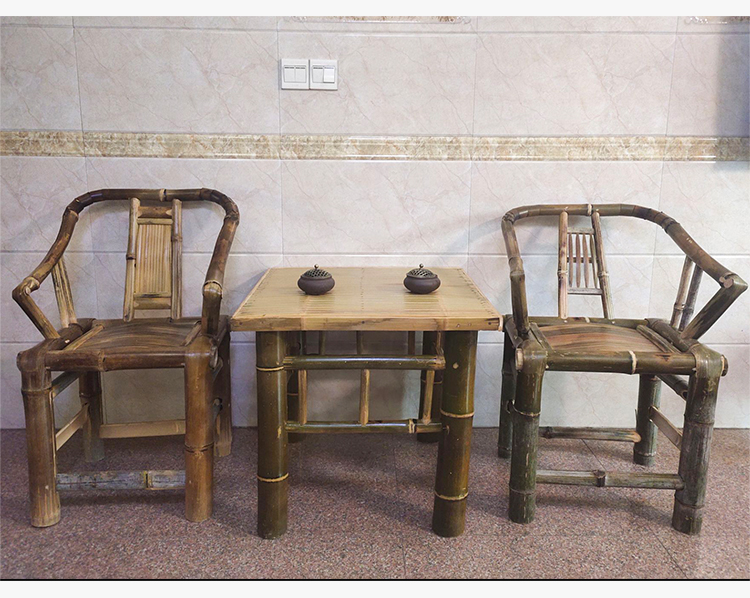 煕沐瞳手工竹椅竹桌子茶桌茶台茶几家用阳台休闲桌椅组合靠背椅可定制