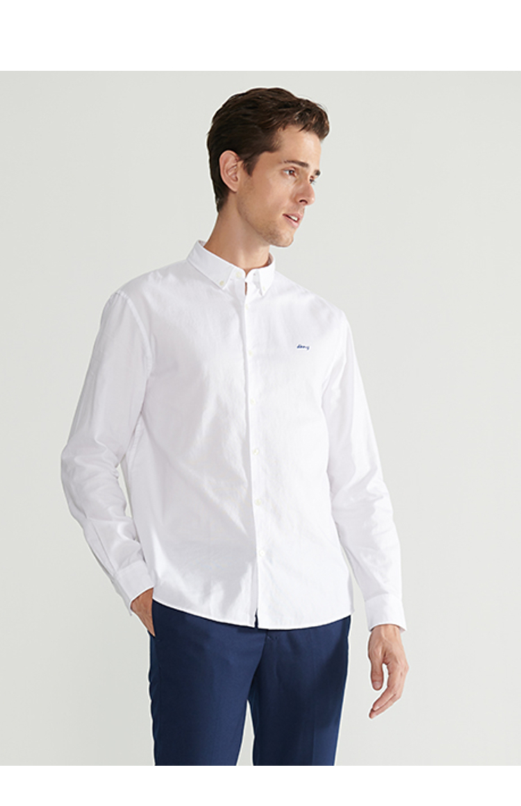 dkny2021年秋款男士棉质新品浅色内穿混搭衬衫男g9403z919a 白色 l