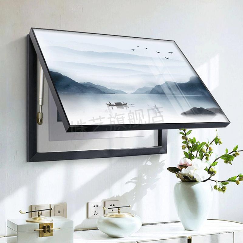 电表箱盖板电路开关箱装饰新中式电表箱装饰画免打孔配电箱电闸盒遮挡