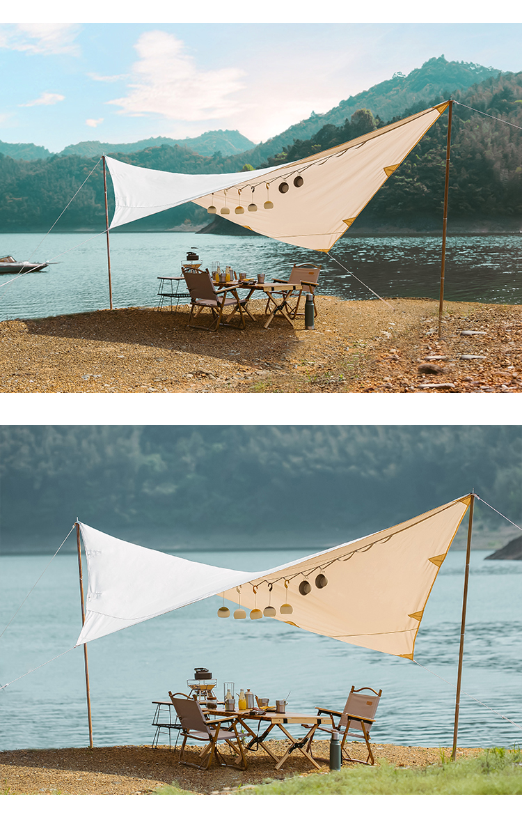 帐篷户外棉布天幕hanfor户外露营蝶形天幕遮阳棚防雨棉布野外营地旅行