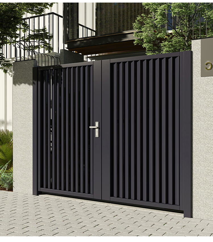 净兰馨铝合金别墅庭院大门平移门现代极简日式庭院门铝艺花园别墅门