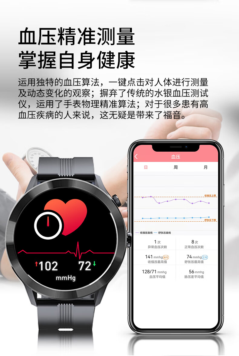 huawei 华为通用级测血糖手表免扎针无创测量血糖手表血压血氧心率体