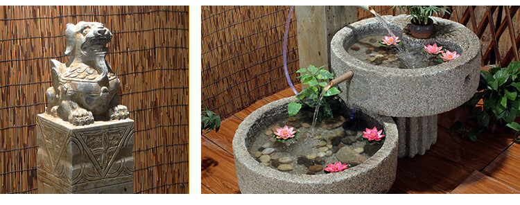 定做老旧石槽鱼缸石磨花盆流水景观石头水槽水缸养鱼户外庭院装饰摆件